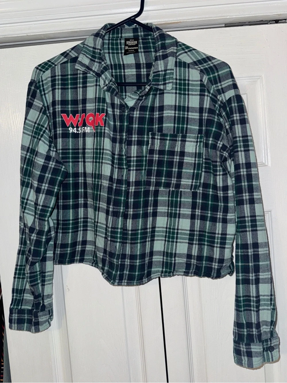 Netflix Stranger Things Plaid Flannel Shirt - Blue/Green - Picture 2 of 3